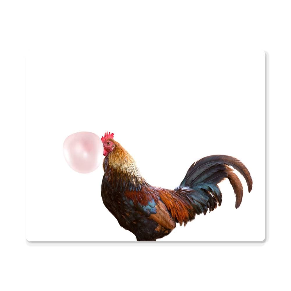 Rooster Blowing Bubblegum - Metal Wall Art