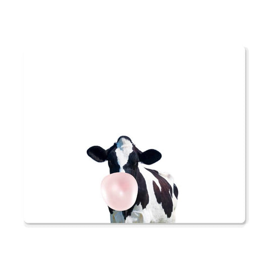 Cow Blowing Bubblegum - Metal Wall Art