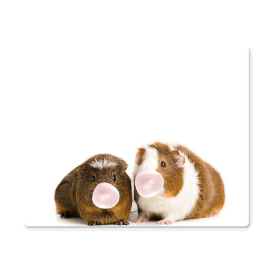 Cute Guinea Pigs Blowing Bubbles - Metal Wall Art