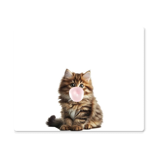 Cute Kitten Blowing Bubblegum - Baby Nursery Metal Wall Art