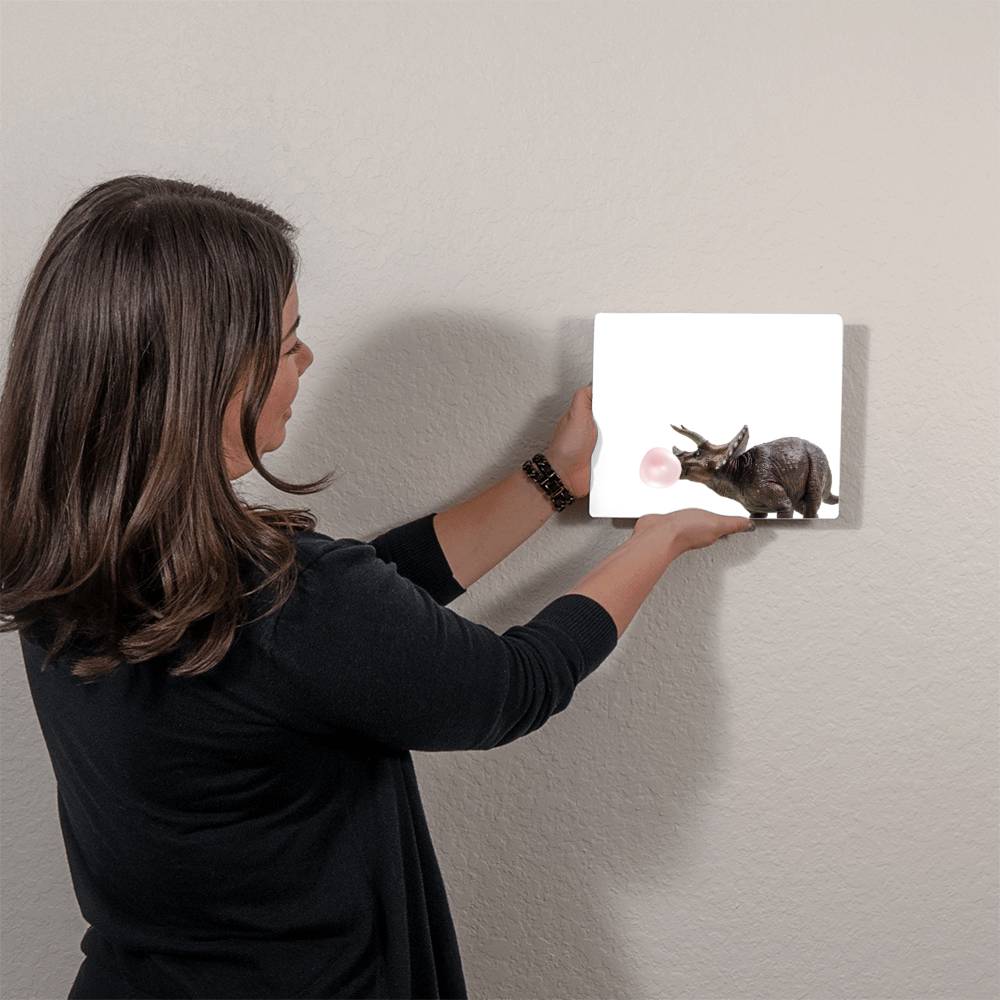 Triceratops Blowing Bubblegum - Metal Wall Art