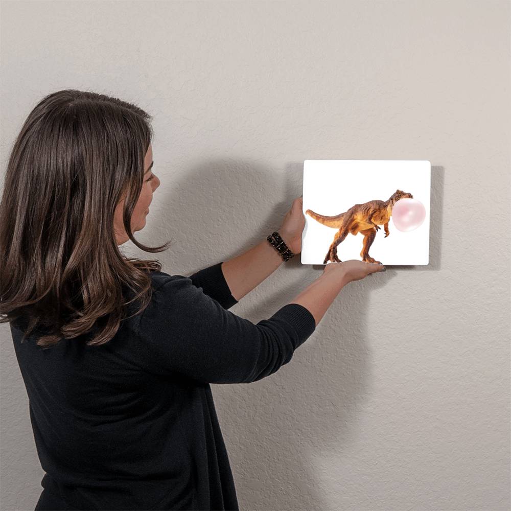 T-Rex Blowing Bubblegum - Metal Wall Art