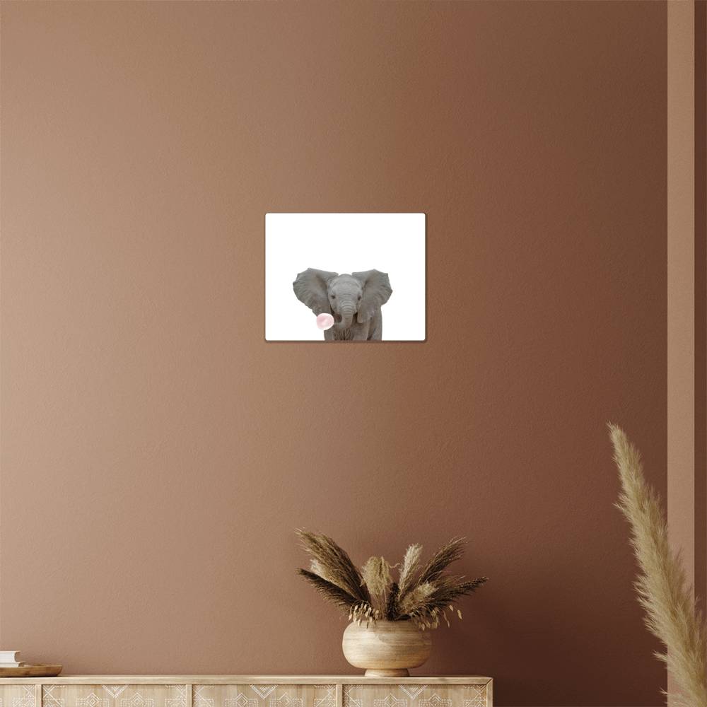 Elephant Blowing Bubblegum - Metal Wall Art