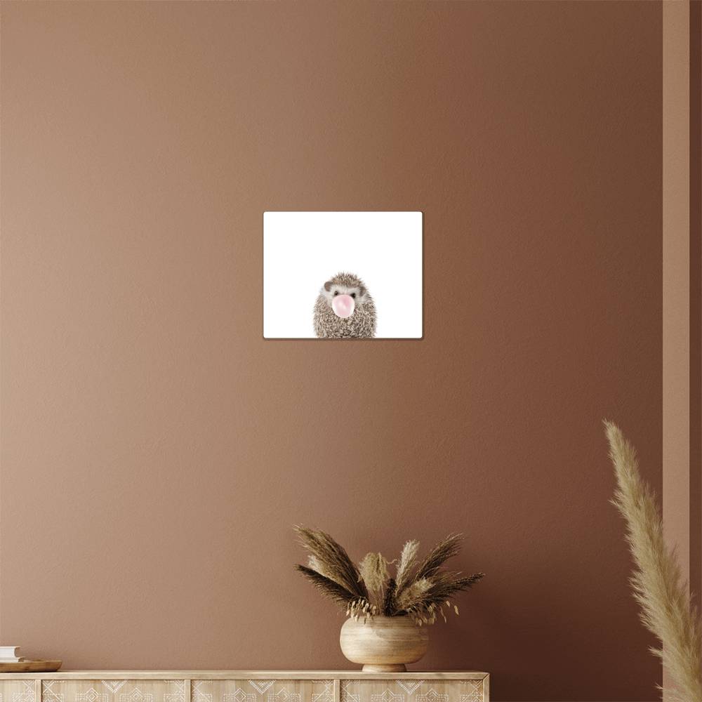 Metal Wall Art - Updated Hedgehog Aluminum Art Print With High Gloss Finish