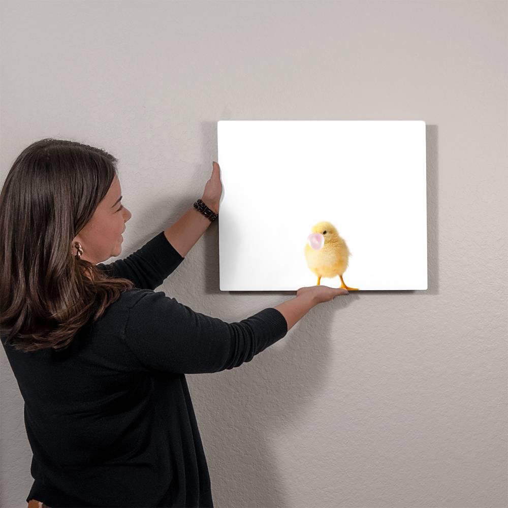 Baby Chick Blowing Bubblegum - Metal Wall Art