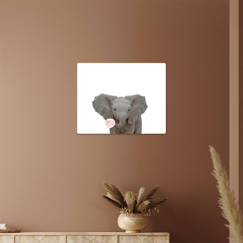 Elephant Blowing Bubblegum - Metal Wall Art