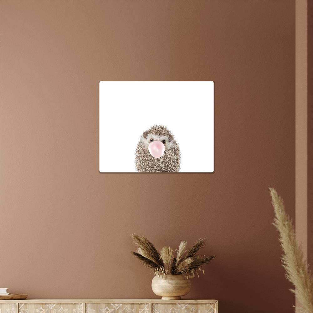 Metal Wall Art - Updated Hedgehog Aluminum Art Print With High Gloss Finish