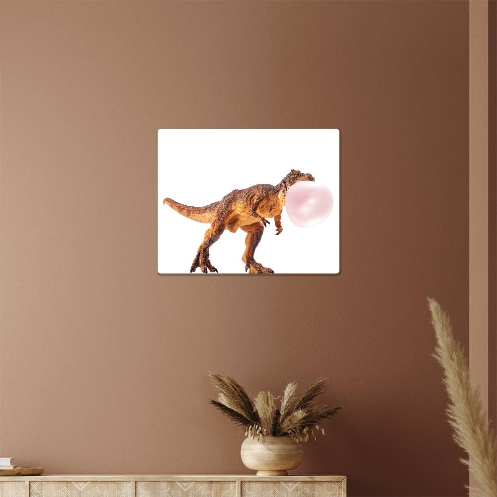 T-Rex Blowing Bubblegum - Metal Wall Art