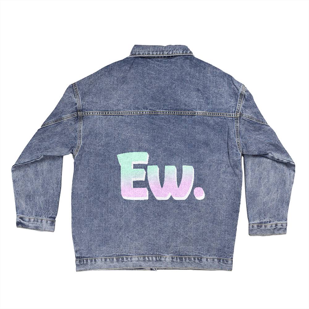 Adorable Pastel Ew. Oversized Women's Jean Jacket