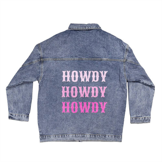 Howdy Cowgirl Oversized Jean Jacket