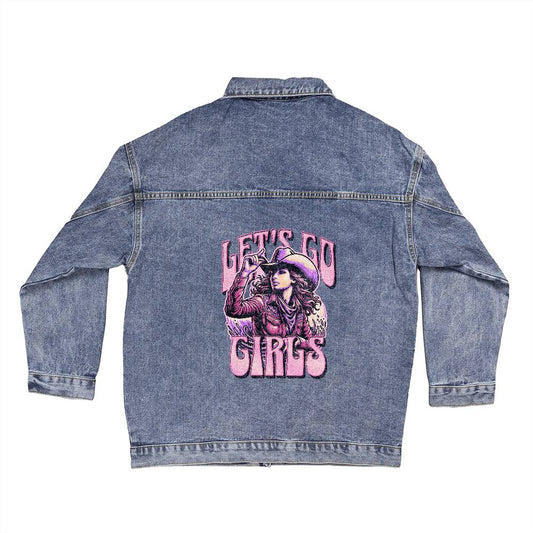 Let's Go Girls Cowgirl - Oversized Jean Jacket