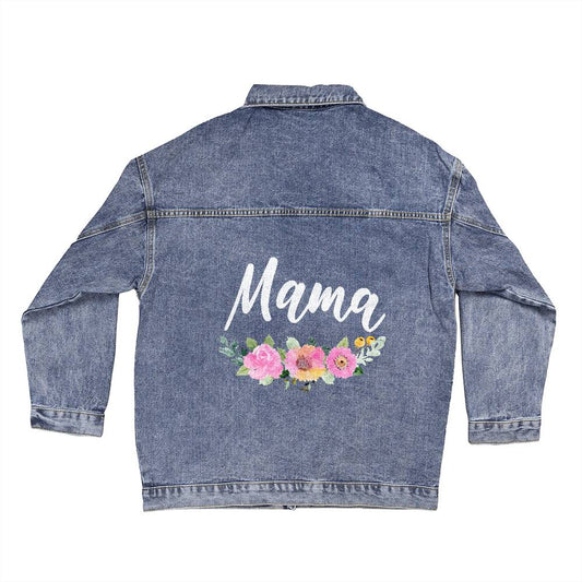 Mama Floral Jean Jacket Gift for Mom