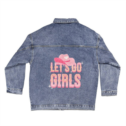 Let's Go Girls Cowgirl Hat - Oversized Women's Jean Jacket