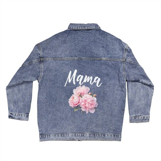 Mama Peony Floral Oversized Jean Jacket