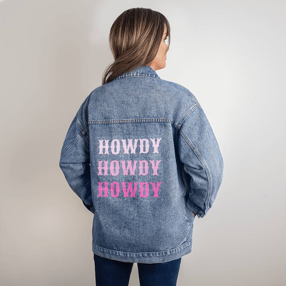 Howdy Cowgirl Oversized Jean Jacket