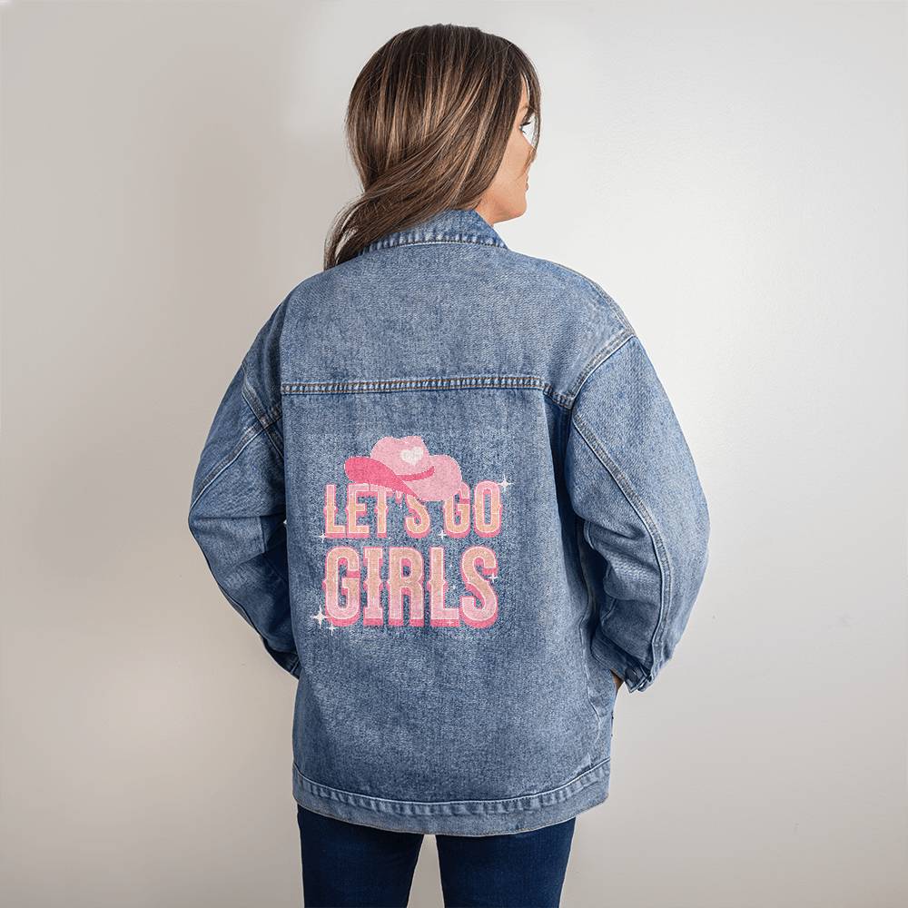 Let's Go Girls Cowgirl Hat - Oversized Women's Jean Jacket