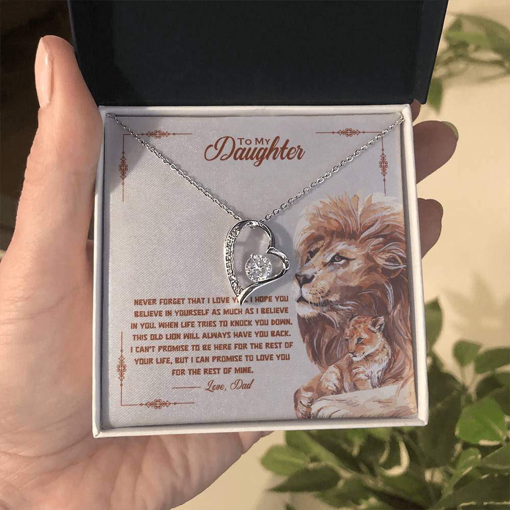 To My Daughter Love Dad Lions- Forever Love Necklace