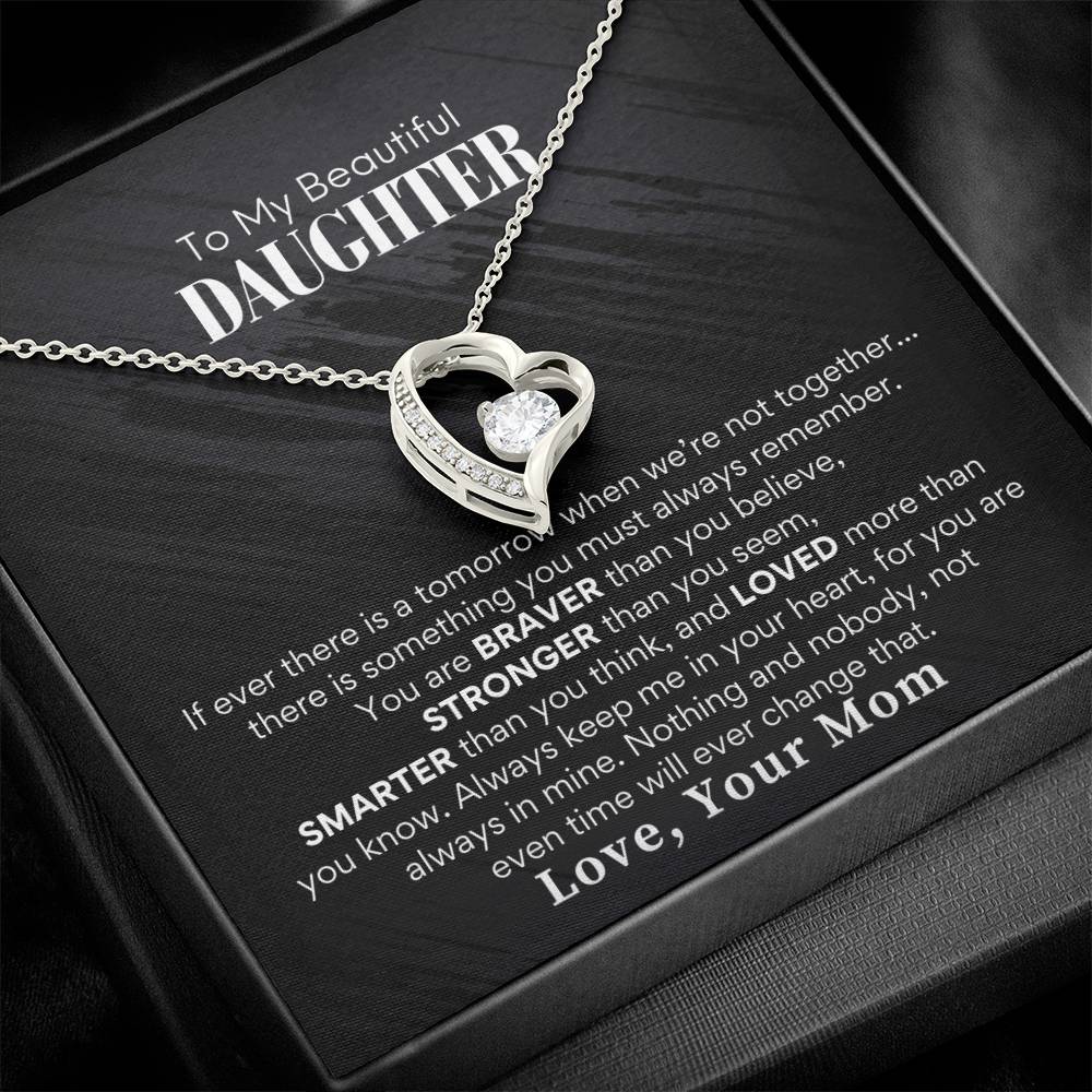 To Beautiful Daughter Love Mom - Forever Love Necklace