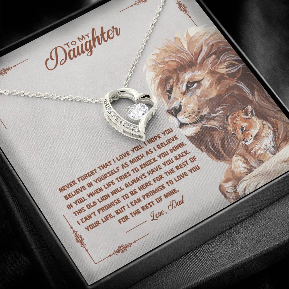 To My Daughter Love Dad Lions- Forever Love Necklace