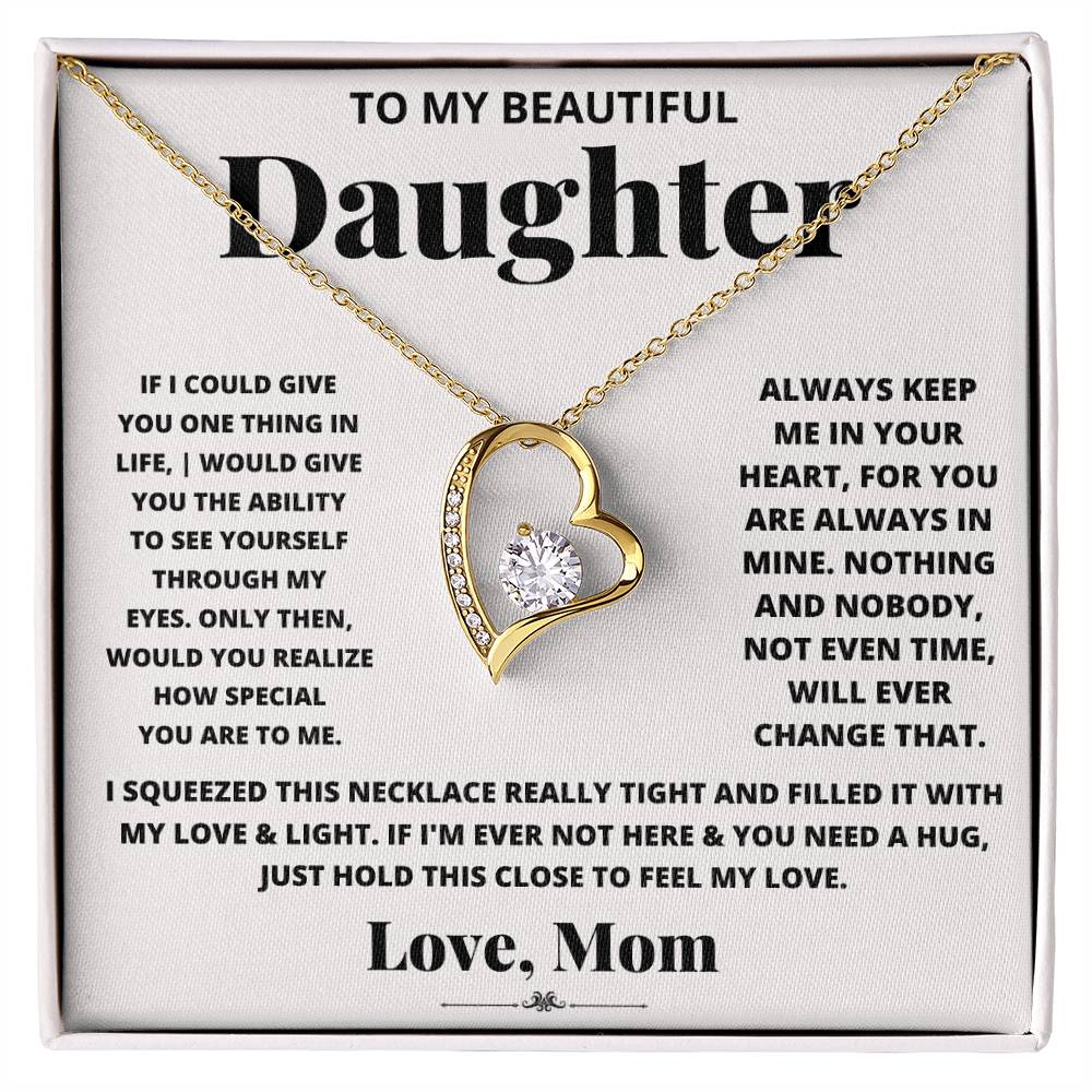 To My Beautiful Daughter Love Mom - Forever Love Necklace