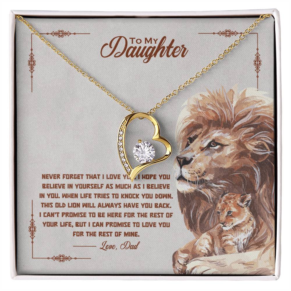 To My Daughter Love Dad Lions- Forever Love Necklace