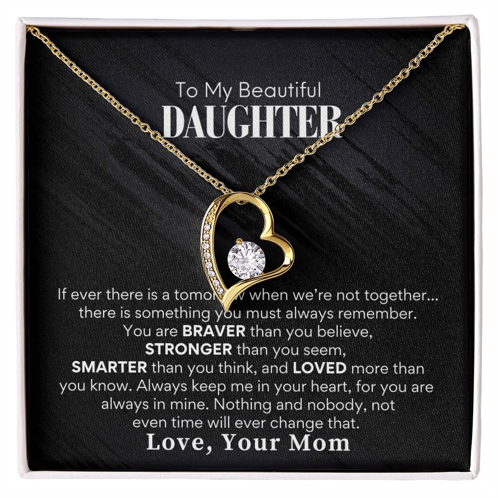 To Beautiful Daughter Love Mom - Forever Love Necklace