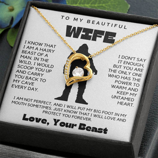 To My Beautiful Wife Love Your Beast - Funny Necklace