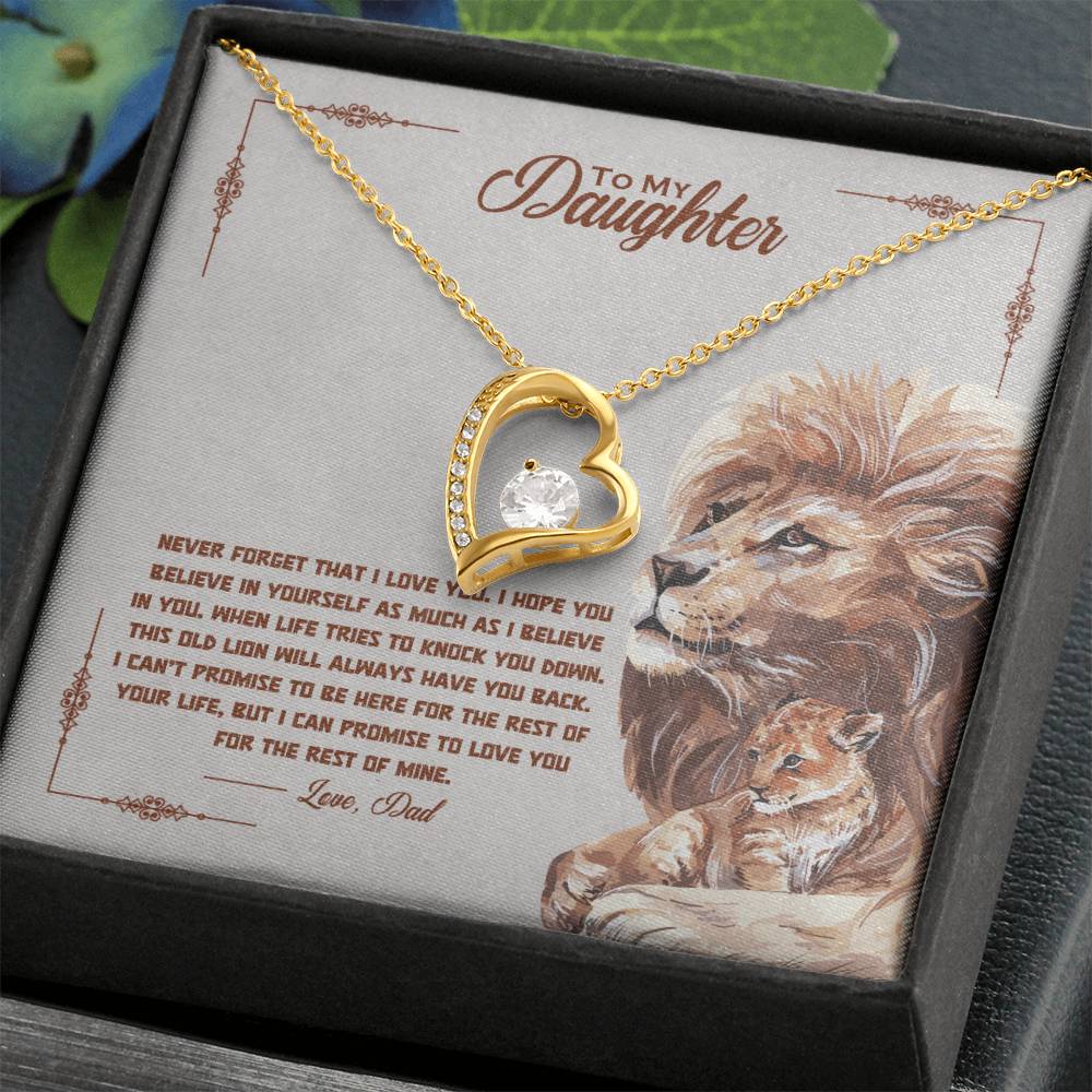 To My Daughter Love Dad Lions- Forever Love Necklace