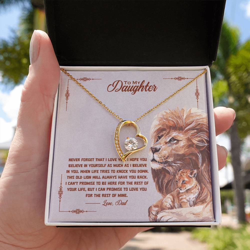 To My Daughter Love Dad Lions- Forever Love Necklace