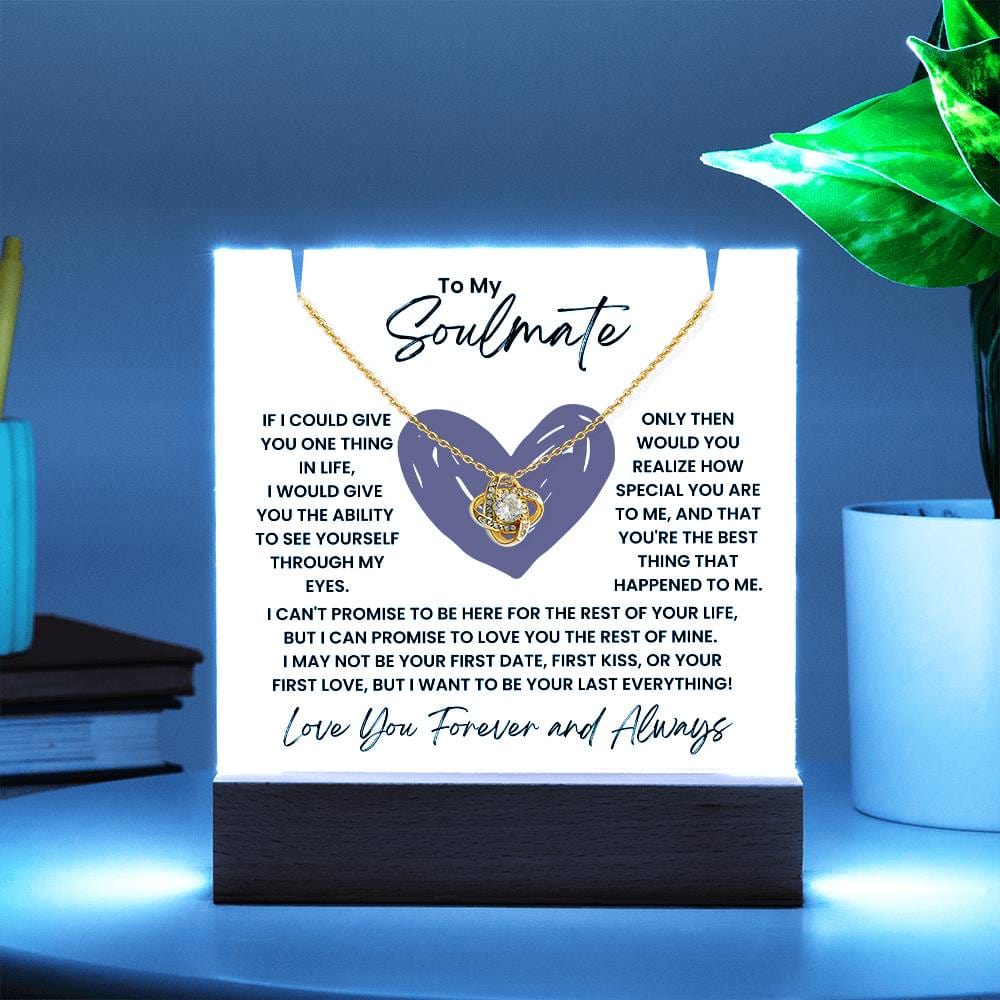 To My Soulmate Heart - LED Acrylic Plaque + Necklace Bundle