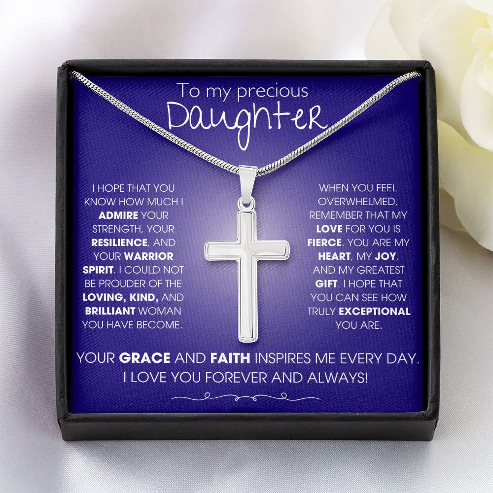 To My Precious Daughter - Cross Necklace