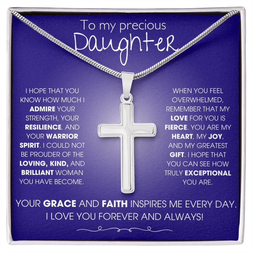 To My Precious Daughter - Cross Necklace