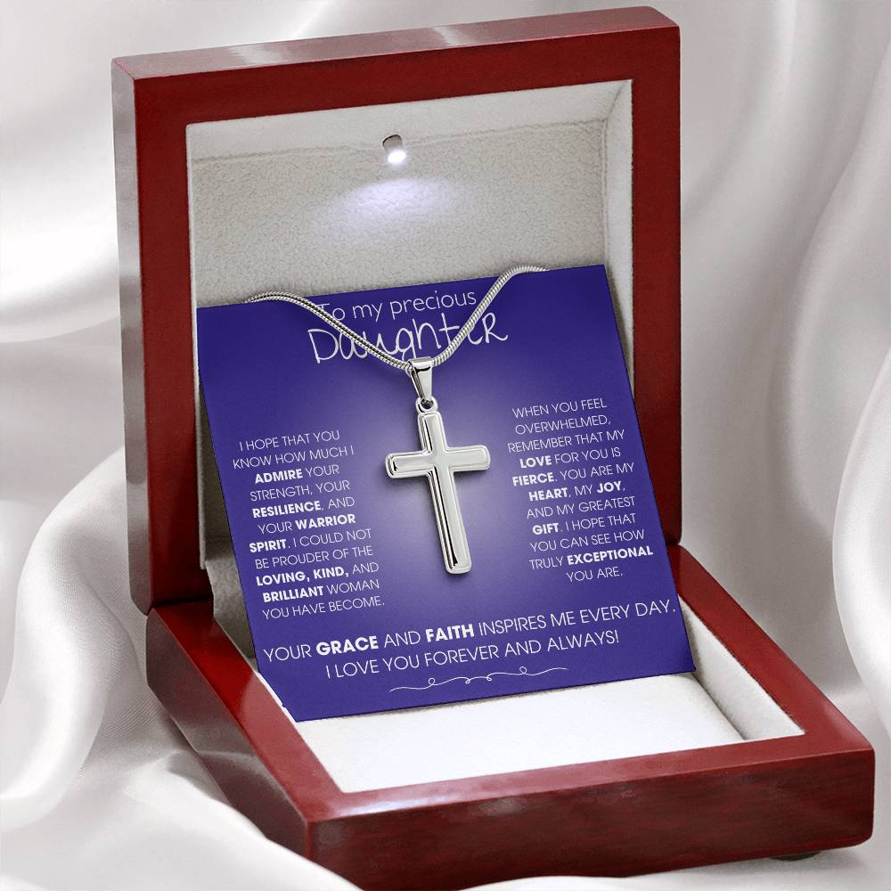 To My Precious Daughter - Cross Necklace