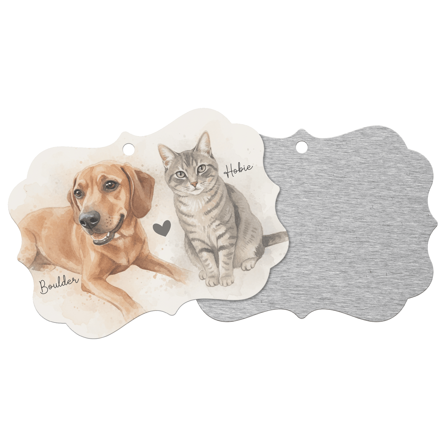 Custom Pet Memorial Ornament - Watercolor Pet Portrait Keepsake | Rainbow Bridge Tribute