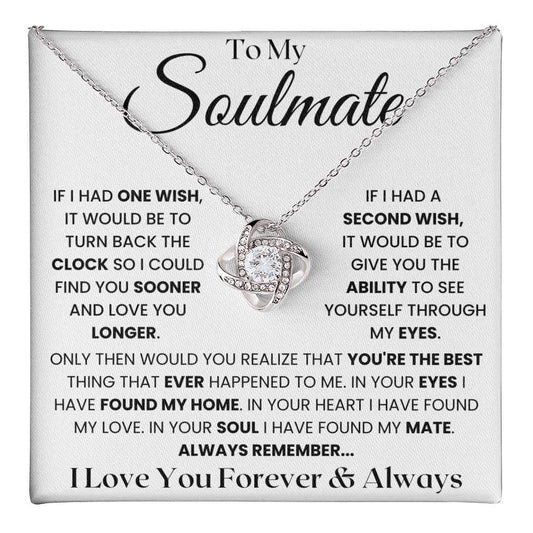 Soulmate Love You Forever & Always - Love Knot Necklace for Girlfriend Wife