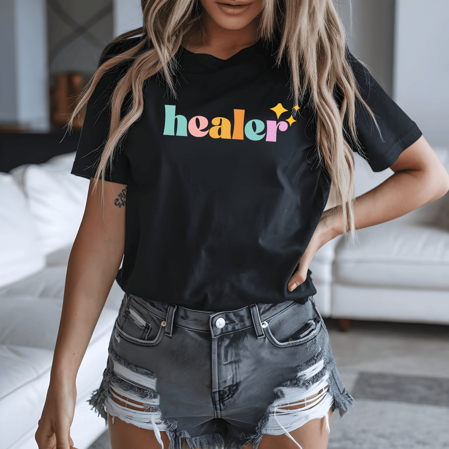 Healer Graphic T-Shirt - Unisex Comfort Tee With Pastel Retro Design