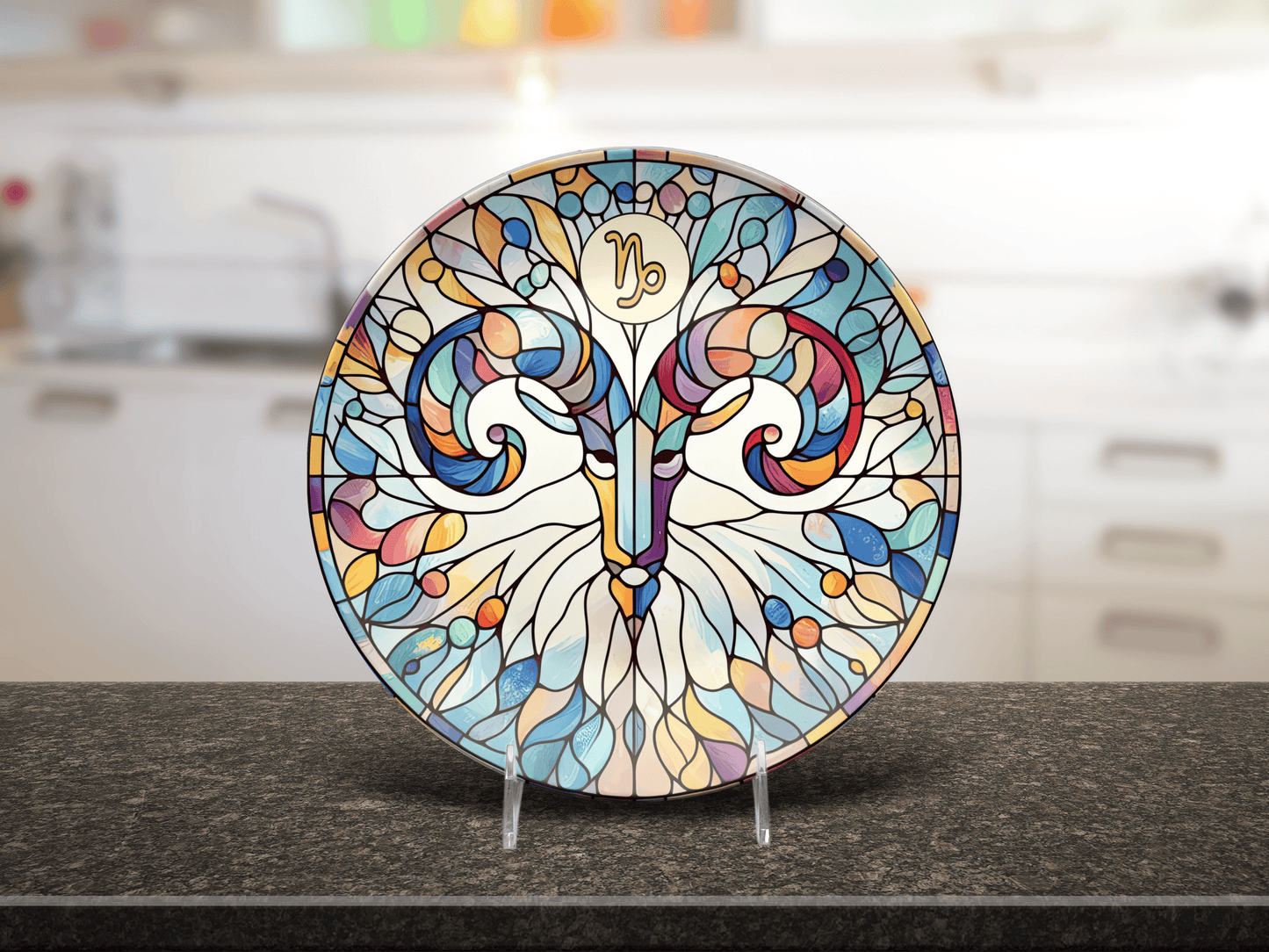 Astrological Signs Zodiac Faux Stained Glass Party Plates