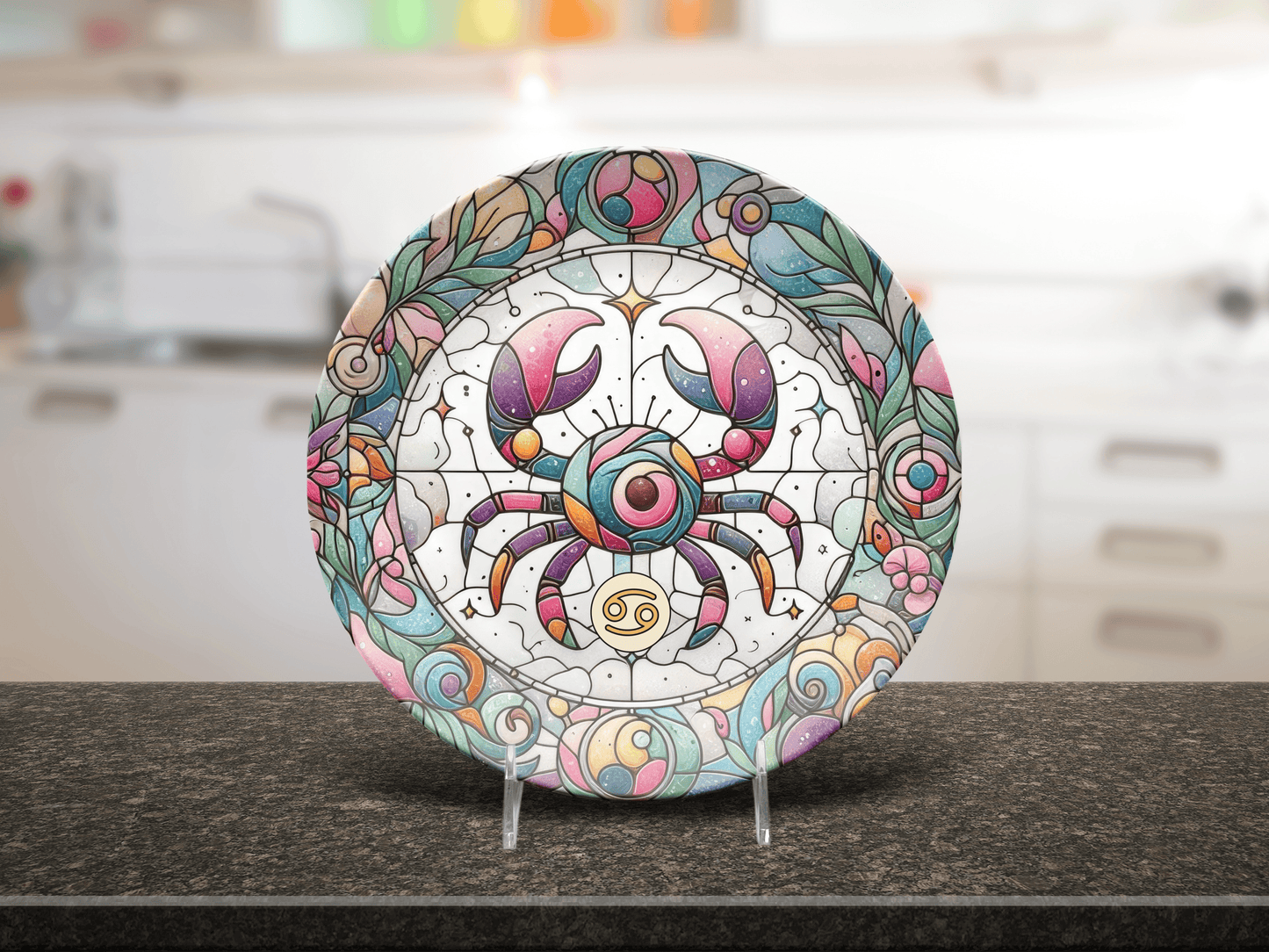 Astrological Signs Zodiac Faux Stained Glass Party Plates