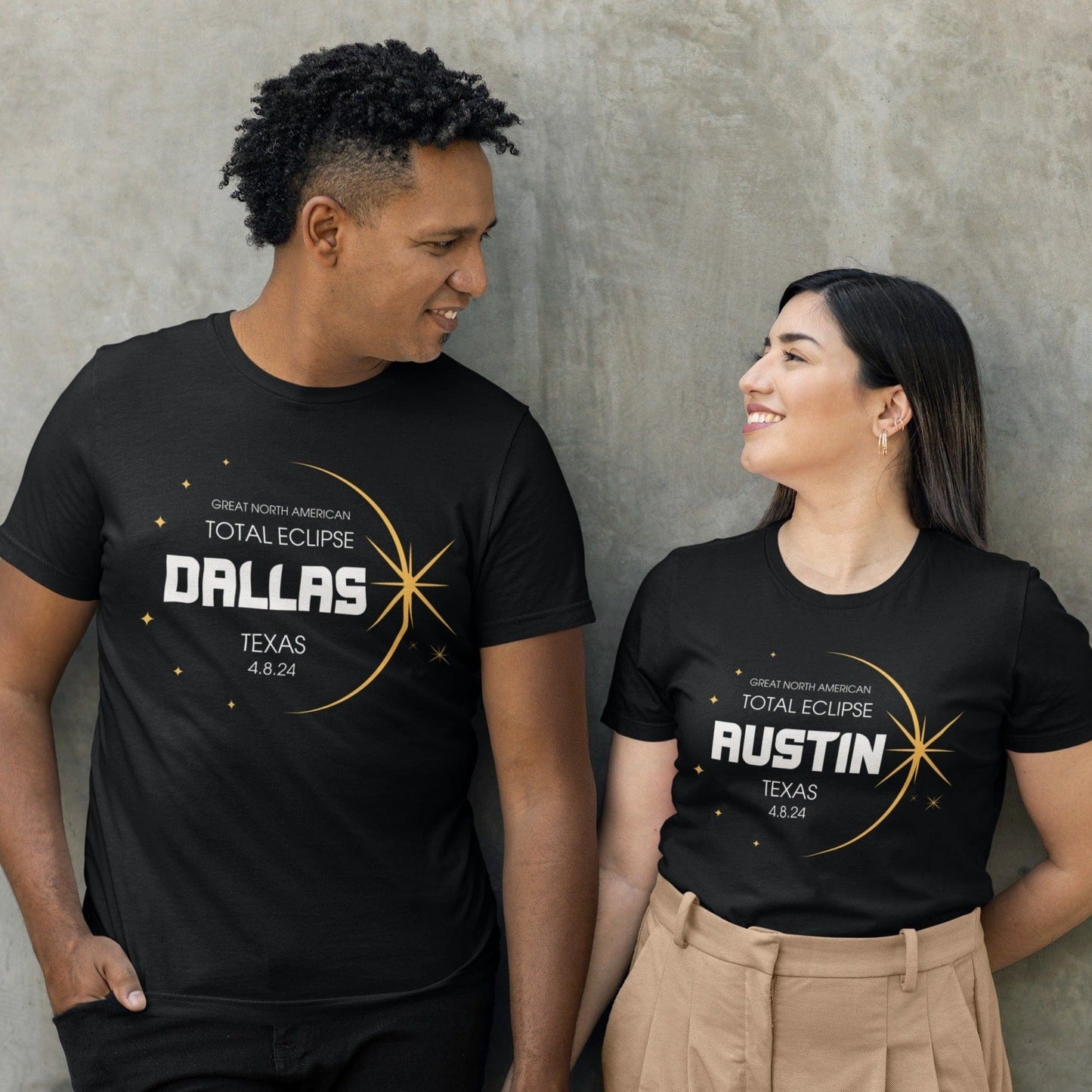 April 8, 2024 North American Total Eclipse Black Shirt - Major US Cities Along Path Dallas Austin