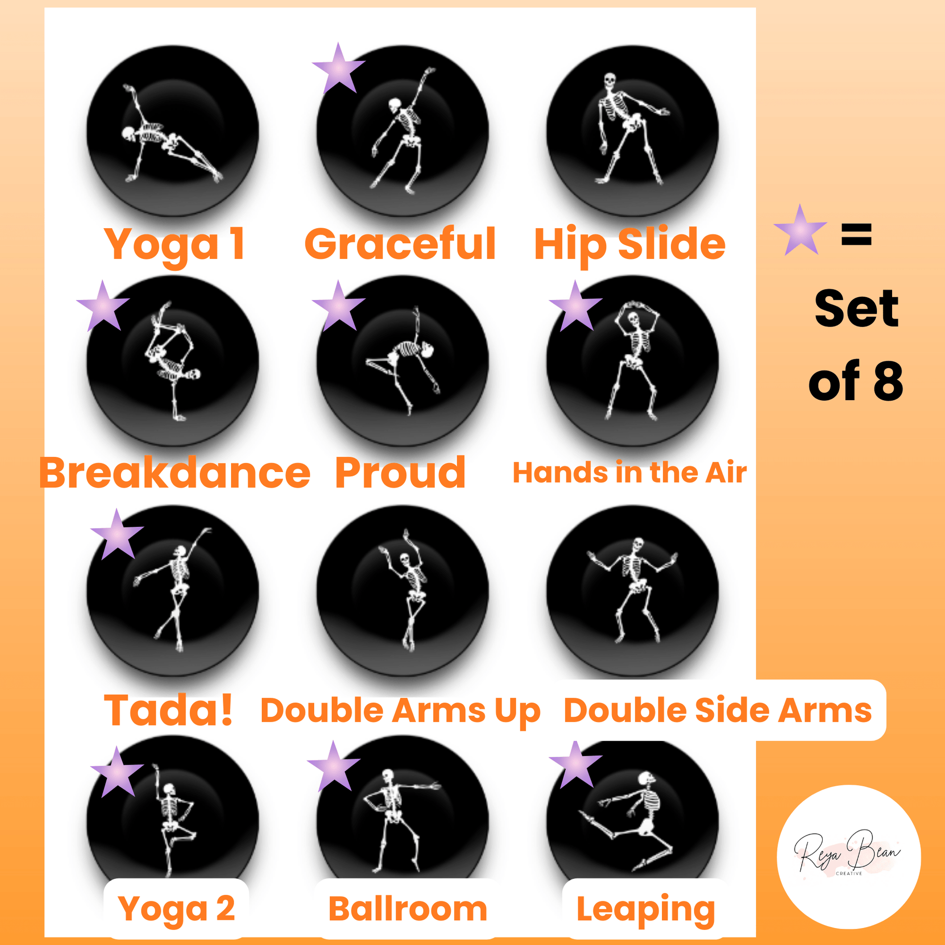 Dancing Skeletons Halloween Plates, Gothic Dinnerware Set of 12 Yoga Skeleton, Funny Halloween DecoWare Dishes Gift, Fun Spooky Season Decor
