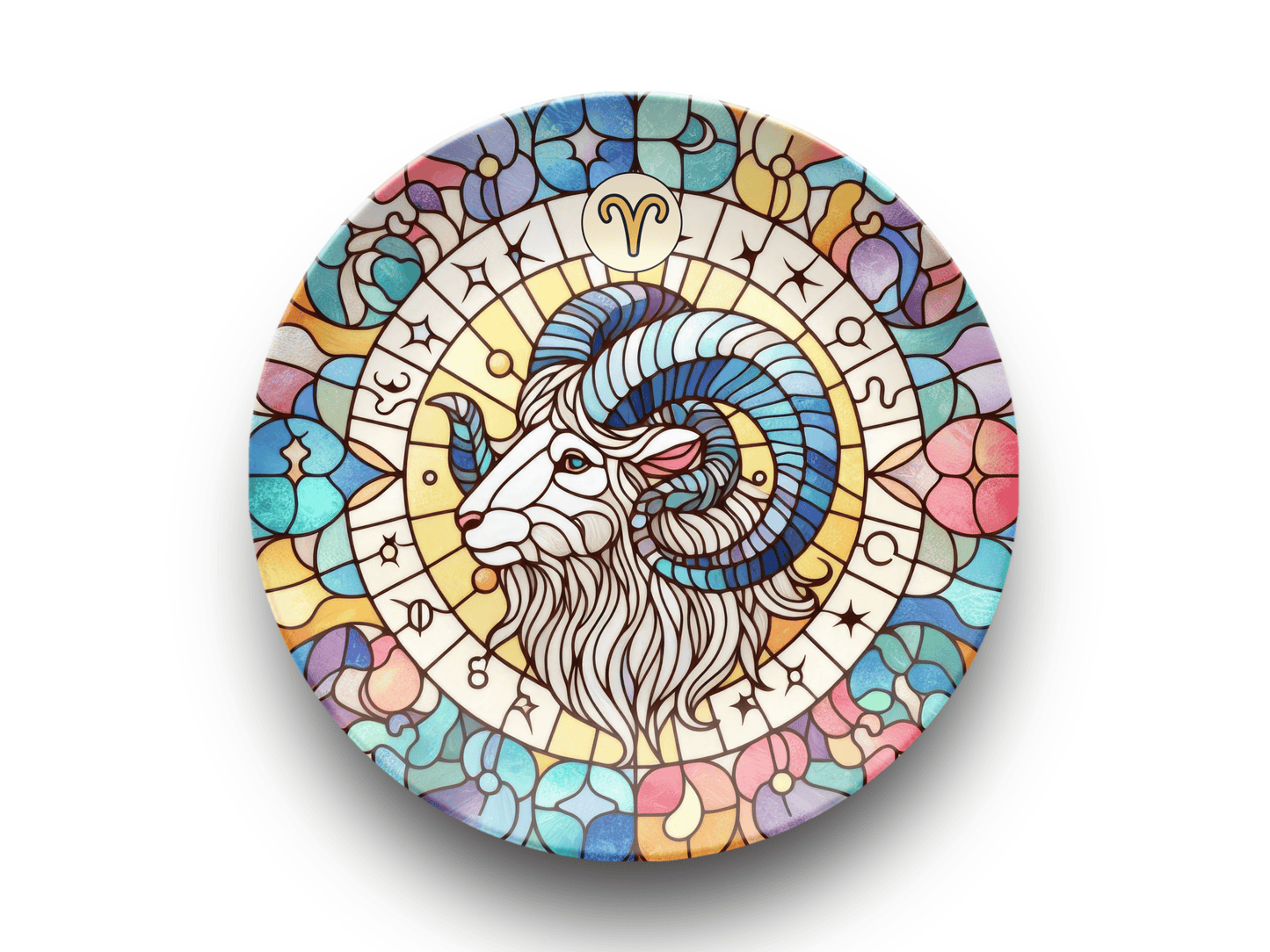 Astrological Signs Zodiac Faux Stained Glass Party Plates