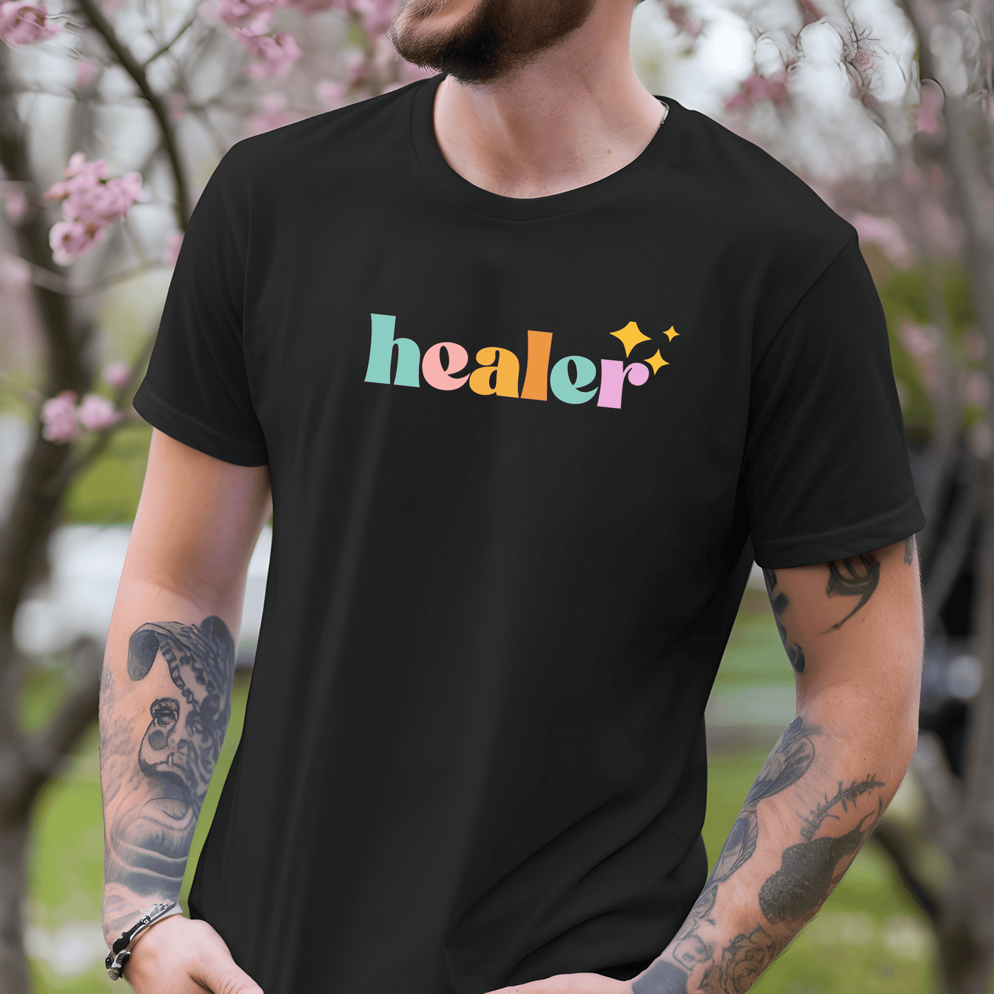 Healer Graphic T-Shirt - Unisex Comfort Tee With Pastel Retro Design