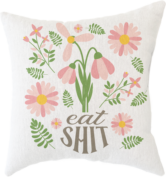 Eat Shit Funny Woven Boho Throw Pillow, 17" x 18"