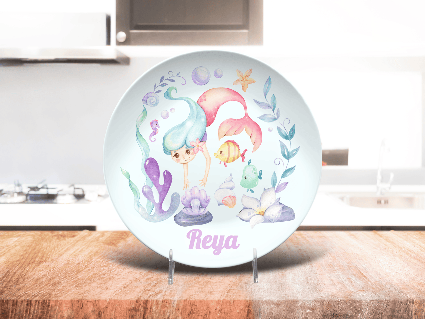 Personalized Kids Dinnerware | Mermaid Birthday Plates & Under The Sea Theme Set
