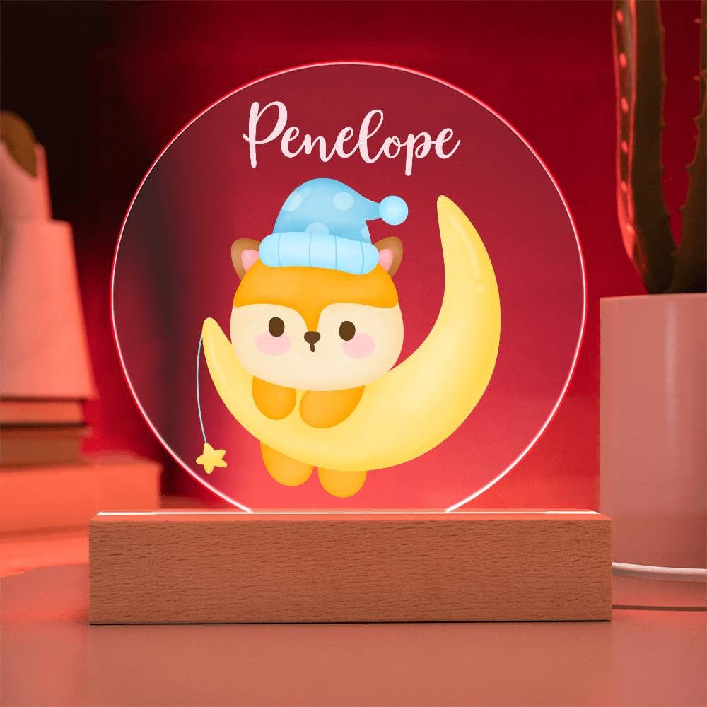 Custom Baby LED Night Light - Cute Animal Nursery Acrylic Plaque