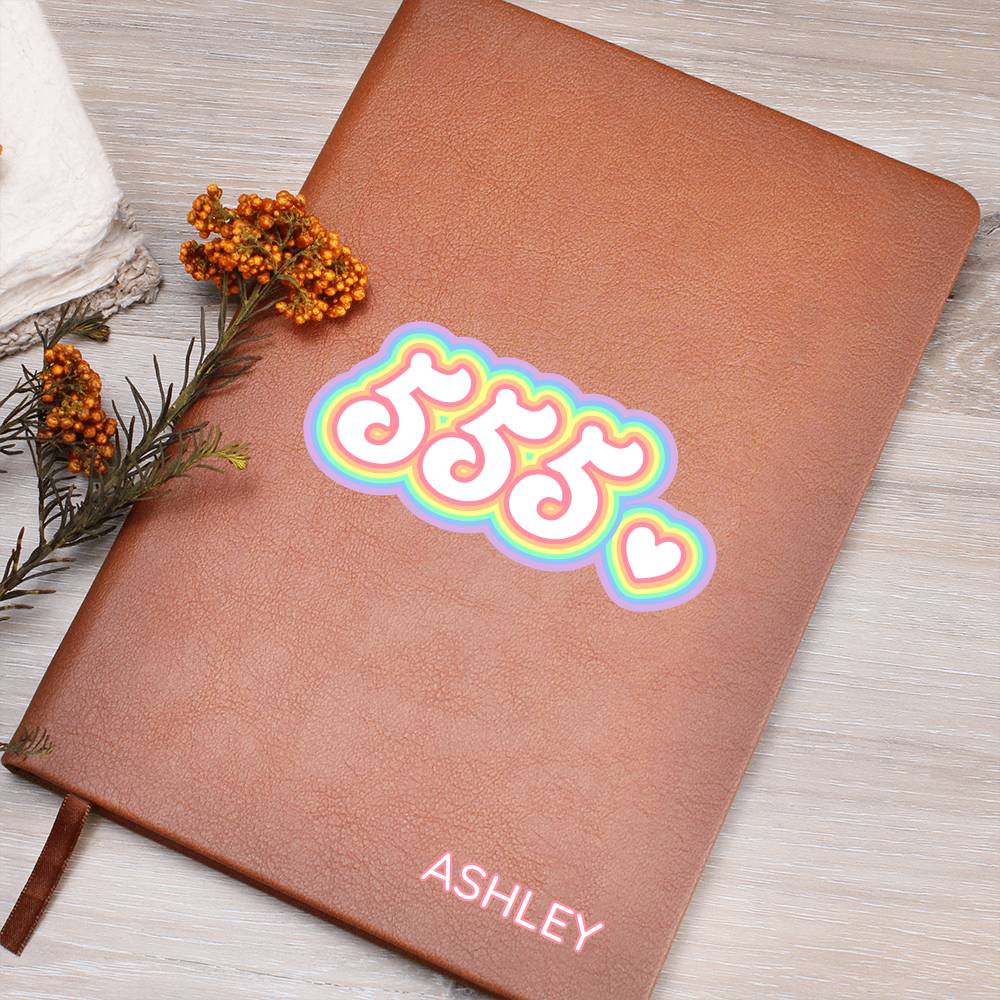 Angel Numbers Journal - Custom Vegan Leather Notebook With Personalized Cover