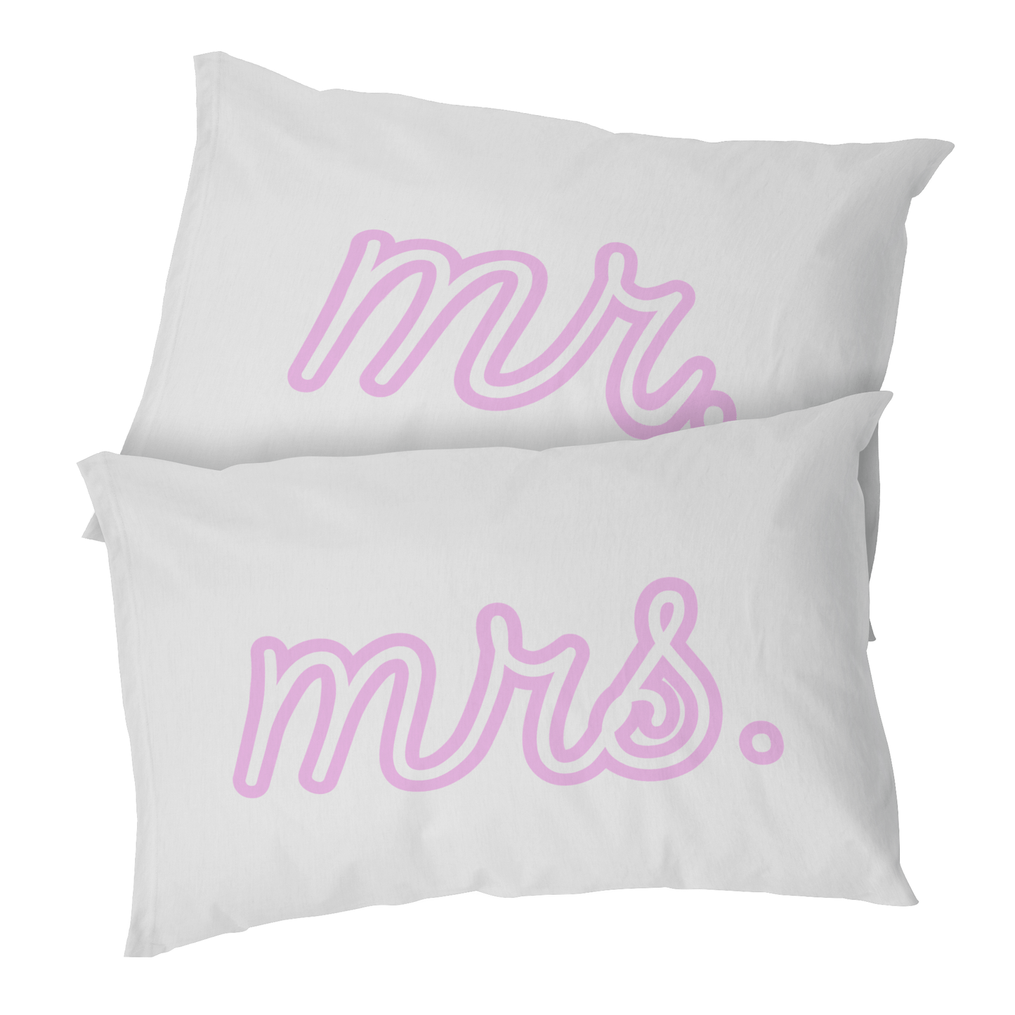 Mr. and Mrs. Couple Pillowcases Newlywed Gift Set, Matching Set of 2 Pillowcases, His and Hers Housewarming Wedding Bridal Shower Gift