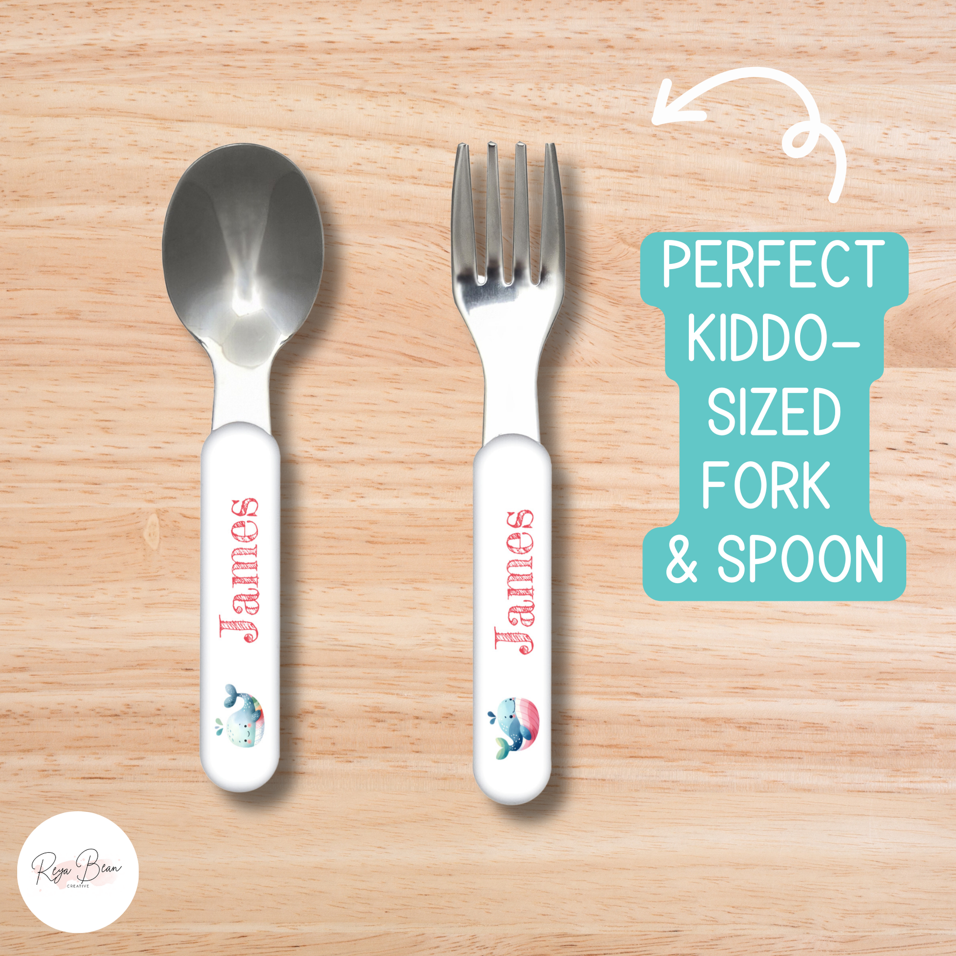 Custom Ocean Dining Set for Child, Plate Bowl Placemat Fork Spoon, Under the Sea Theme Whale Unbreakable Set, BPA-Free Kids' Dining Set