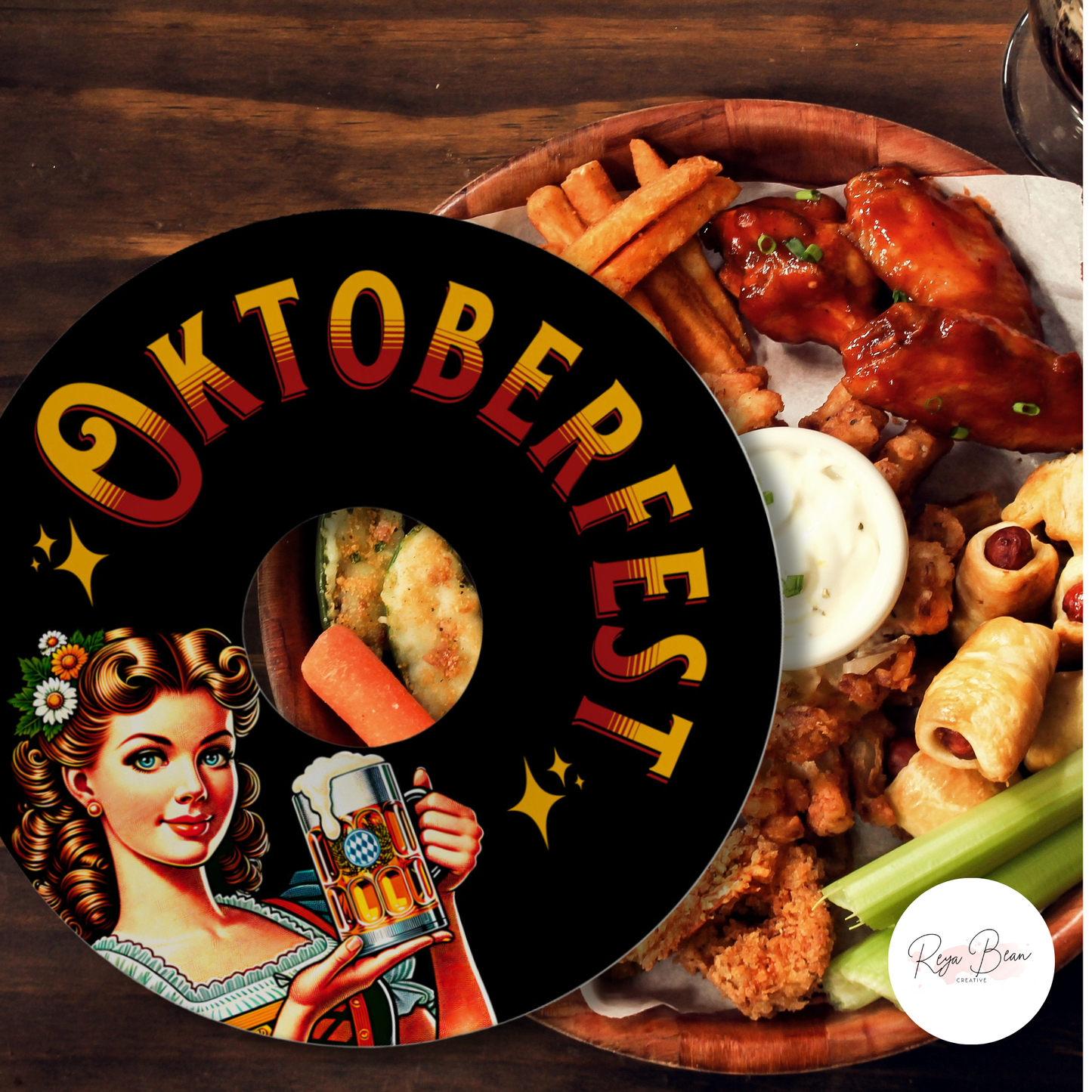 Oktoberfest Beer Appetizer Plate, Beer Lover Octoberfest Maiden German Beer Can O-Plate, Beer Drinking BBQ Finger Food Pint DecoWare Plate