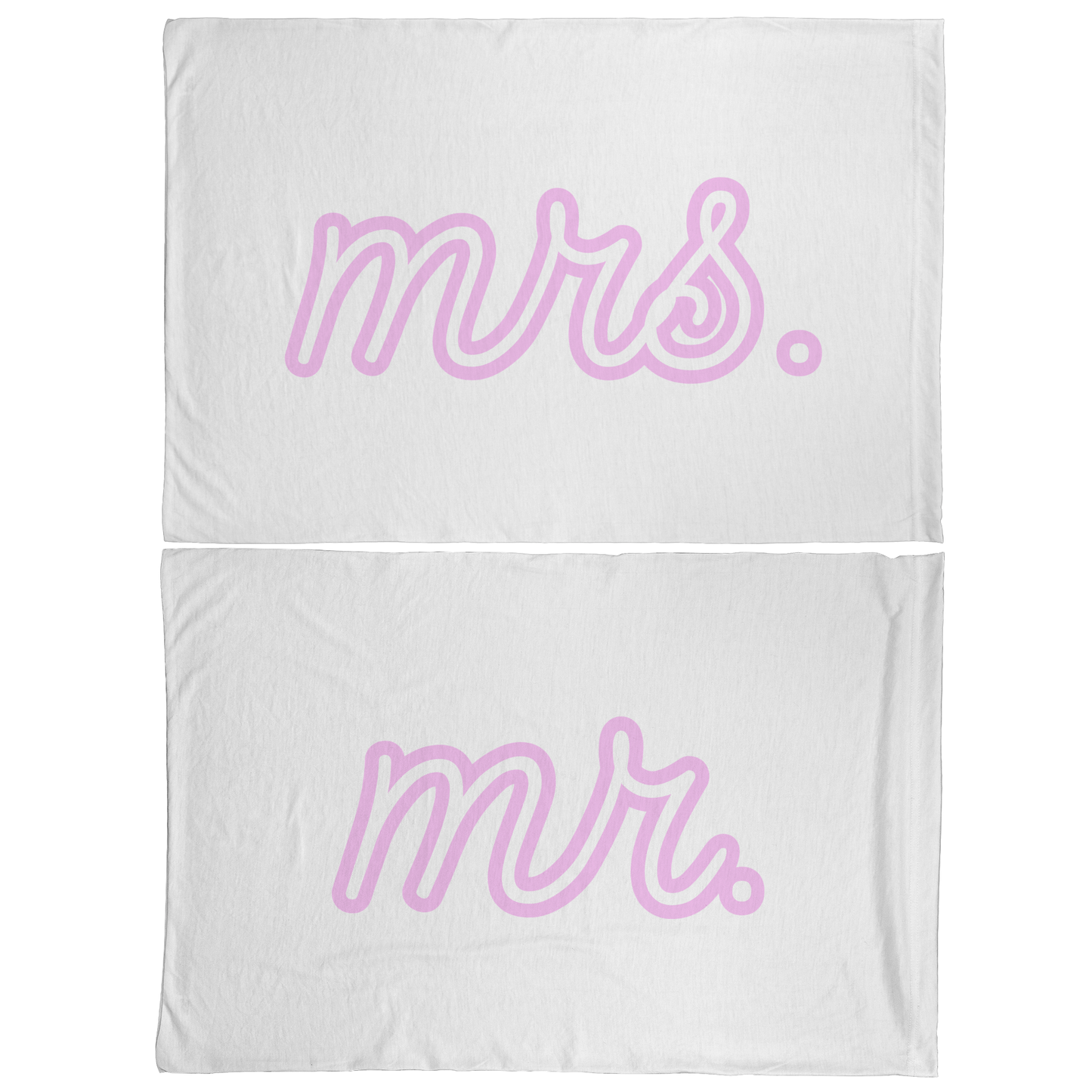 Mr. and Mrs. Couple Pillowcases Newlywed Gift Set, Matching Set of 2 Pillowcases, His and Hers Housewarming Wedding Bridal Shower Gift